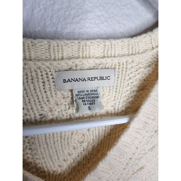 Banana Republic Sweater 100% Lambswool Pullover Long Sleeve Chunky Knit SZ S - Picture 3 of 5